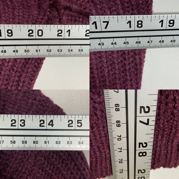 NEW Vero Moda Burgundy Wine Lace‎ Up Chunky Knit Sweater Jumper Glendora Small S - Picture 12 of 12